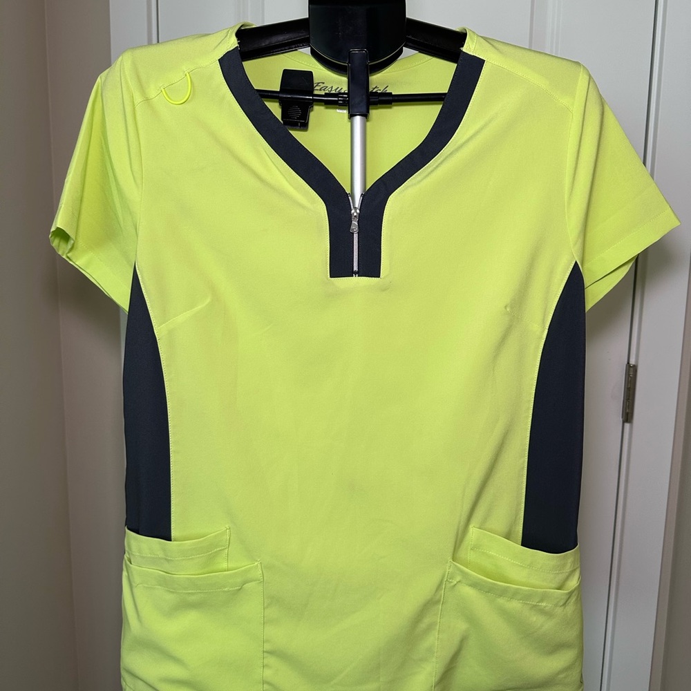 Yellow and Black Scrub Top